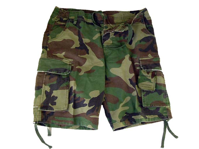 Army Camouflage Combat Shorts  Knee Length Heavyweight Material 