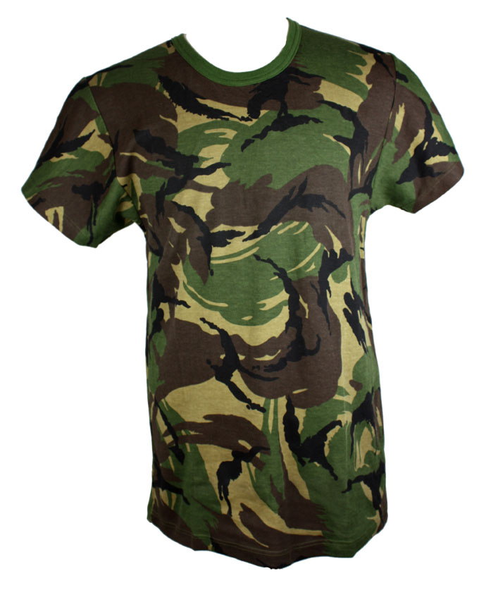 Dutch GI Issue Camo TShirt  Heavyweight Brushed Cotton Material Round Neck 