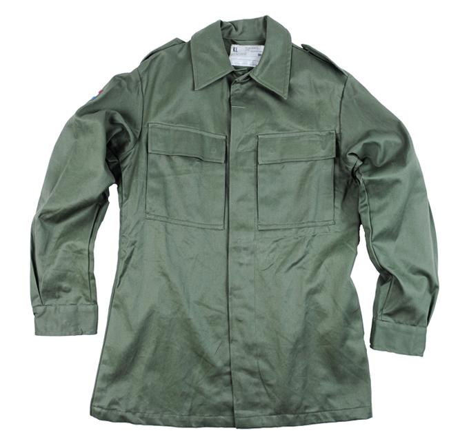 Dutch 100% Cotton Army Shirt  Epaulettes & Shaped Back Press Stud Close 